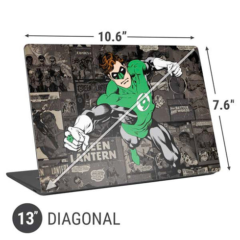 DC Comics Green Lantern Vintage Action Pose Pattern Universal Laptop 13in (10.6 x 7.6in) Skin